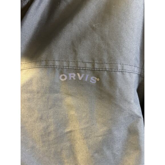 Orvis Jacket Mens Large Navy Orange Hooded Windbreaker Mesh Lined Zip Pockets - Picture 3 of 8
